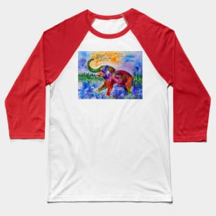 Colourful Elephant Baseball T-Shirt